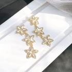 Rhinestone Star Drop Earrings A03-13 - Gold - One Size