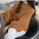 Mock Neck Puff-sleeve Sweater