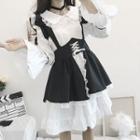 Long-sleeve A-line Dress / Jumper Skirt / Headpiece