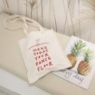 Lettering Canvas Tote Dancer - White - One Size