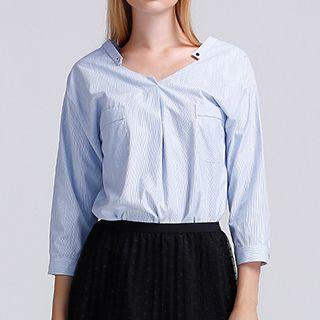 3/4-sleeve Pinstripe Shirt