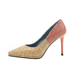 High-heel Snake Grain Pumps