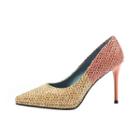 High-heel Snake Grain Pumps