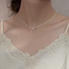 Bow Sterling Silver Choker Silver - One Size