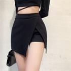 High Waist Asymmetrical A-line Mini Skirt