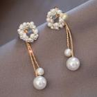 Faux Pearl Dangle Earring 1 Pair - S925 Silver Needle - As Shown In Figure - One Size