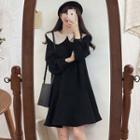 Peter Pan Collar Long-sleeve A-line Mini Dress