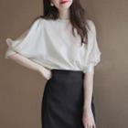 Set Of 2: Dolman Sleeve Top + Sheath Mini Skirt