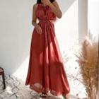 Sleeveless Cut-out Maxi A-line Dress