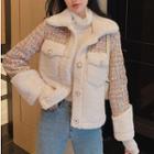 Fleece-lining Tweed Jacket As Shown In Figure - One Size
