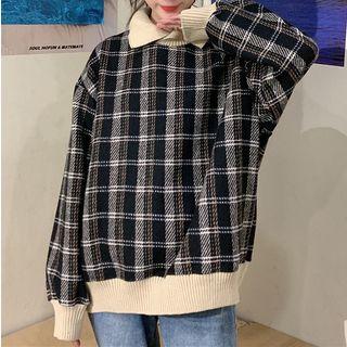 Plaid Collared Pullover