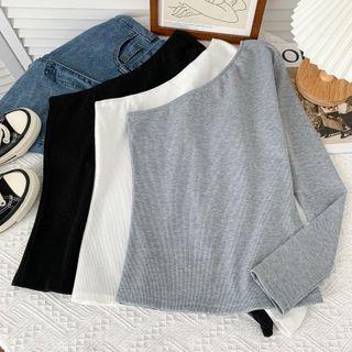 One-shoulder Slim-fit Crop T-shirt In 15 Colors