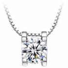 925 Sterling Rhinestone Pendant Necklace Silver - One Size