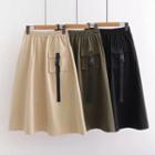 Cargo-pocket Midi A-line Skirt