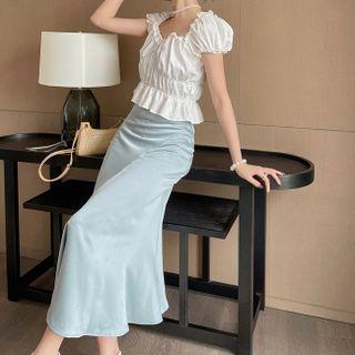 Ruffle Square-neck Top