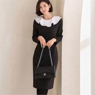 Layered-collar Sheath Dress