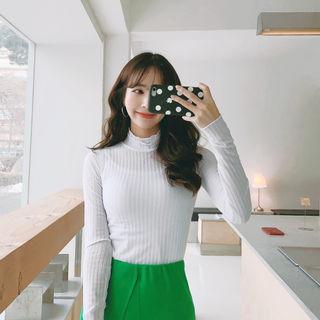 Layered Mock-neck Sheer Top