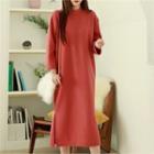 Mockneck Long Fleece Dress