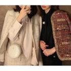 Tweed Jacket / Button Vest / Mini A-line Skirt
