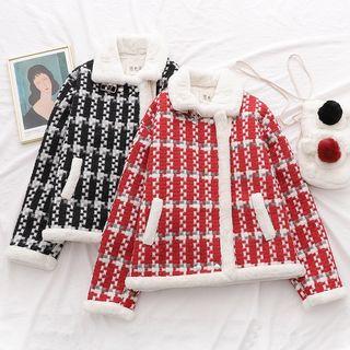 Fleece-lined Belted Woolen Jacket