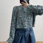 Gradient Knit Sweater Jacket Green - One Size