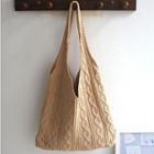 Plain Cable-knit Shopper Bag