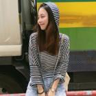 Striped Hooded Long-sleeve T-shirt
