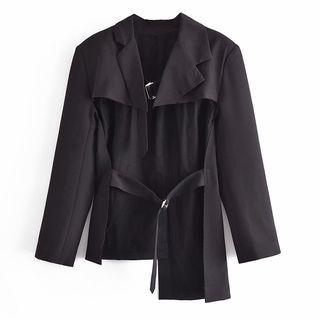 Plain Asymmetric Light Jacket