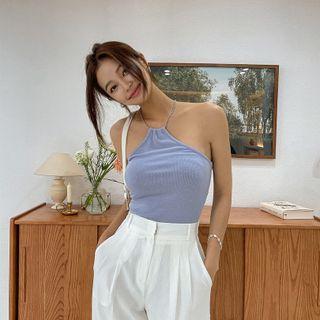 Chain-halter Crop Top