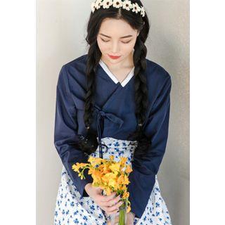 Set: Contrast-trim Hanbok Top + Skirt