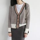 Patterned Cardigan Khaki - One Size