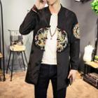 Dragon Embroidered Button Jacket