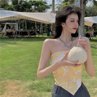 Strapless Color Block Top