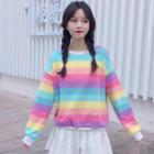 Striped Sweatshirt Rainbow - One Size