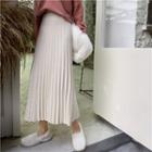 High Waist Midi Knitted A-line Skirt
