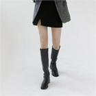 Low-heel Stitched Long Boots
