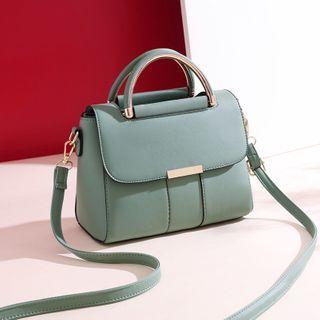 Plain Flap Top Handle Crossbody Bag