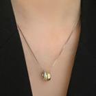 Hoop Pendant Alloy Necklace 1 Pc - Necklace - Gold & Silver - One Size
