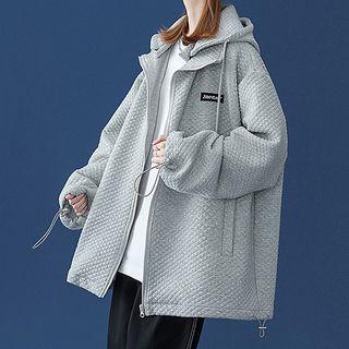 Waffle Oversized Hooded Jacket