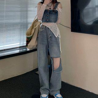 Sleeveless Denim Top / Wide-leg Jeans
