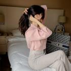 Pleated-back Drop-shoulder Shirt