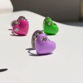 Heart Glaze Rhinestone Cuff Earring