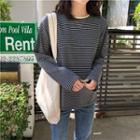 Crew-neck Striped Long-sleeve T-shirt