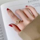 Coin Rhinestone Ring Gold - One Size