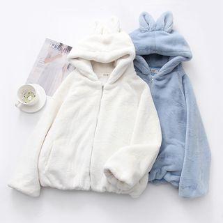 Rabbit Ear Hooded Fleece Zip Jacket