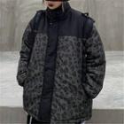 Leopard Padded Jacket Black - One Size