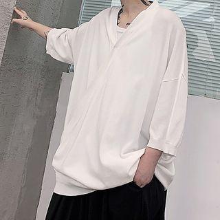 V Neck Short Sleeve Oversized Top