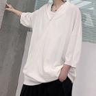 V Neck Short Sleeve Oversized Top