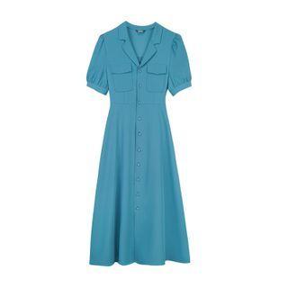 Short Sleeve Lapel Maxi Shirtdress