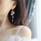 Mismatch Floral Dangle Earring 1 Pair - 01 - As Shown In Figure - One Size